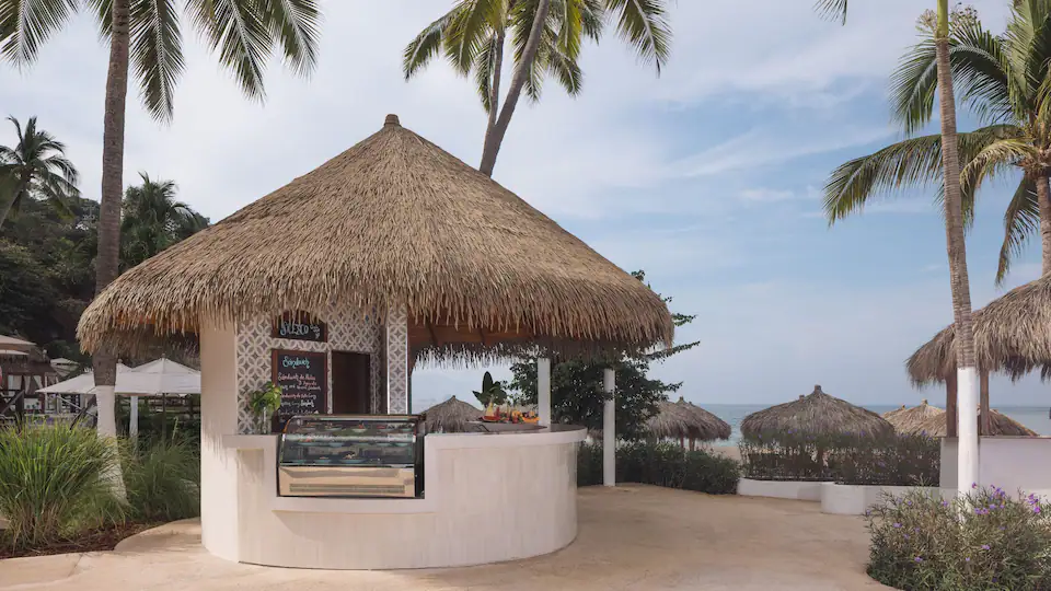 Fresco Restaurant at Hyatt Ziva Puerto Vallarta featuring an open-air dining setting, fresh breakfast selections, and scenic ocean views.